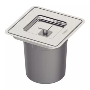 Lixeira de Embutir Clean Square 5 Litros com Tampa Quadrada em Aço Inox