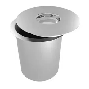 Lixeira Redonda Mekal para Cozinha 24x20 cm 9 Litros Inox Escovado