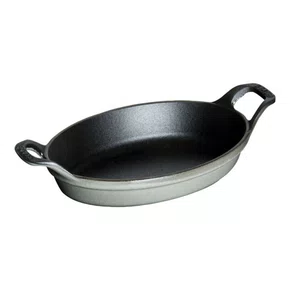 Mini Prato Oval Staub Ferro Fundido 15x11cm Cinza Grafite