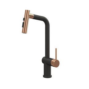 Misturador Monocomando DeBacco 500 Com Extensível Retrátil - Black Matte/Rose Gold