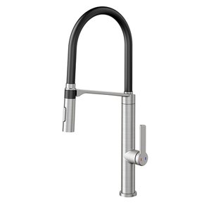 Misturador Monocomando Docol Doc Inox Escovado Com Mangueira Preta