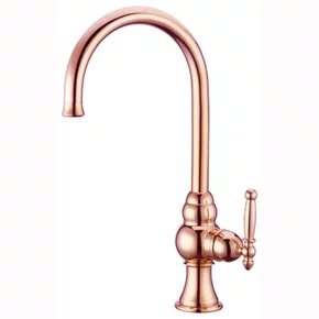 Misturador Monocomando Rubinettos Classic Rose Gold Bica Alta Giratória