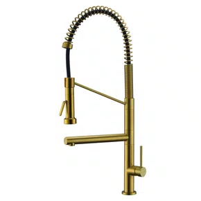 Misturador Monocomando Rubinettos Gourmet Classic Dourado com Bica Dupla Giratória