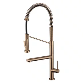Misturador Monocomando Rubinettos Gourmet Classic Rose Gold Escovado com Bica Dupla