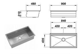 Cuba para Cozinha Retângular Linha Reta Inox 27x40x15cm 1mm Escovada - LR27  R10 - 01086116 - Mekal - padovani