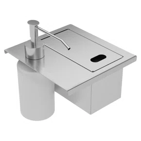 Porta Esponja de Embutir com Tampa e Dosador de Sabão 200ml Tramontina em Inox