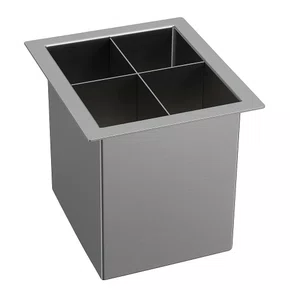Acessório Mini Porta Utensílios Mekal Match para Canal Equipado 15x17cm Inox Escovado