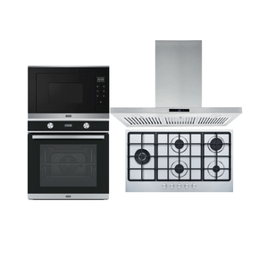 Quarteto Fantástico Franke Torre Smart + Coifa de Ilha New Format 90cm + Cooktop à Gás Inox 5 bocas 90cm FHSM
