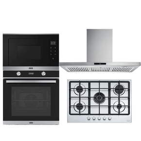 Quarteto Fantástico Franke Torre Smart + Coifa de Parede New Format 90cm + Cooktop à Gás Inox 5 bocas 75cm FHSM