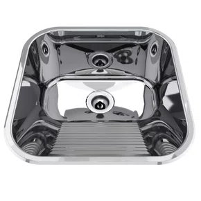 Tanque de Embutir ou Sobrepor Lavanderia Inox Mekal CT-40 40x40x22cm Alto Brilho
