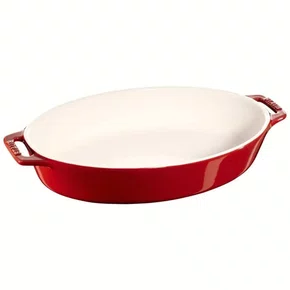 Travessa Oval em Cerâmica 29cm Staub Vermelho Cereja