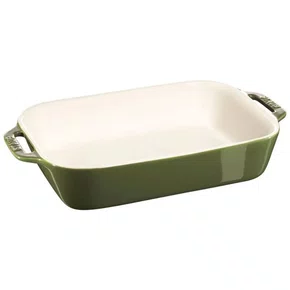 Travessa Retangular em Cerâmica 27x20cm Staub - Verde Basil