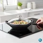 Baby Staub Wok com Tampa de Vidro New Preto Ferro Fundido 16cm