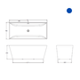 Banheira Freestanding Retângular Evok Branca Kohler 1700x750mm