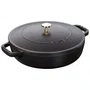 Caçarola Staub Redonda Baixa Chistera Ferro Fundido Preta 28cm