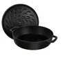 Caçarola Staub Redonda Baixa Chistera Ferro Fundido Preta 28cm