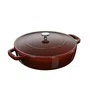 Caçarola Redonda Baixa Chistera Multifuncional em Ferro Fundido Staub 28cm - Vermelho Granada