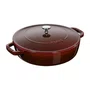 Caçarola Staub Redonda Baixa Chistera Ferro Fundido Vermelho Granado 28cm
