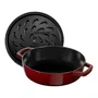 Caçarola Staub Redonda Baixa Chistera Ferro Fundido Vermelho Granado 28cm