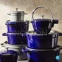Caçarola Redonda Staub Ferro Fundido Feito na França Azul Marinho 28cm