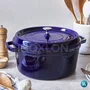 Caçarola Redonda Staub Ferro Fundido Feito na França Azul Marinho 28cm