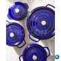 Caçarola Redonda Staub Ferro Fundido Feito na França Azul Marinho 22cm