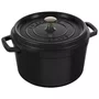 Caçarola Staub Redonda Alta Ferro Fundido Preta 24cm