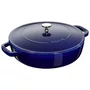 Caçarola Staub Redonda Baixa Chistera Ferro Fundido Azul Marinho 28cm