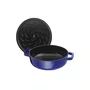 Caçarola Staub Redonda Baixa Chistera Ferro Fundido Azul Marinho 28cm