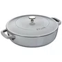 Caçarola Staub Redonda Baixa Chistera Ferro Fundido Cinza Grafite 28cm