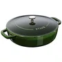 Caçarola Staub Redonda Baixa Chistera Ferro Fundido Verde Basil 28 cm