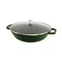 Caçarola Staub Wok com Tampa de Vidro Ferro Fundido Verde 30 cm