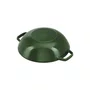 Caçarola Staub Wok com Tampa de Vidro Ferro Fundido Verde 30 cm