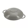 Caçarola Wok Staub Ferro Fundido com Tampa de Vidro Cinza Grafite 37cm