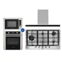 Combo Cozinha Crissair Completo Cooktop 90cm 5kW + Coifa Soft Perimetral + Torre Quente Inox/Black