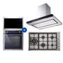 Combo Cozinha Cuisinart Arkton Completa em Inox Forno Dual Zone, Coifa Heat Sensor, Cooktop e Micro-ondas Grill 220V