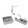 Combo DeBacco Cuba Quadratino 500 + Misturador Monocomando 2000 + Kit Calha Úmida 60cm com Acessórios