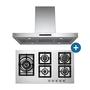 Combo Elettromec - Coifa de Ilha + Cooktop 5 Bocas - 90cm