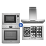 Combo Elettromec Coifa Milano Ilha 90cm + Torre Forno Elétrico e Micro-ondas Luce + Cooktop Quadratto 75cm