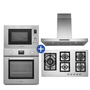 Combo Elettromec Coifa Milano Parede 90cm + Torre Forno Elétrico e Micro-ondas Luce + Cooktop Quadratto 90cm