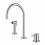 Conjunto Monocomando para Cozinha Kromma com Bica Alta e Ducha Manual Aço Escovado