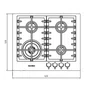Cooktop a Gás Elettromec Black Matte 60cm 4Q CKG-4Q-60-BM-3TNA