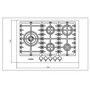 Cooktop a Gás de Embutir Elettromec Black Matte 75cm 5Q 220V CKG-5Q-75-BM-3TNA