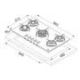 Cooktop a Gás Crystal Steel Pro Franke 5 Queimadores 88 x 51 cm Inox Escovado