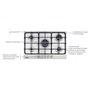 Cooktop a Gás New Penta Tramontina 5Q Superautomático Inox 75cm Bivolt - 94716/114