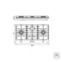 Cooktop a Gás Quadra 4GG Double Tri He Tramontina 4Q Superautomático 90cm Bivolt - 94709/404