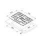 Cooktop à Gás Inox FHSM 755 Franke 5 Queimadores Dupla Chama Lateral 75cm 220V