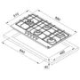 Cooktop à Gás Inox FHSM 905 Franke 5 Queimadores Dupla Chama Lateral 90cm 220V