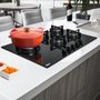 Cooktop a Gás Franke Glass 75 GTC com Boca Deslocada Bivolt