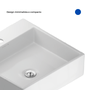 Cuba de Apoio Quadrada Taut Kohler 1 Furo Branca 410x410mm